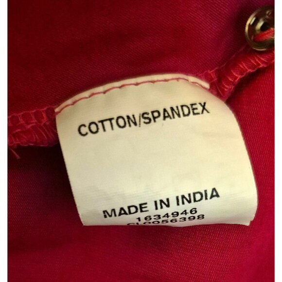 eShakti Red Cotton Blend Flutter Sleeve Peplum Hem Tunic Top Size 5X* EUC - Picture 8 of 8